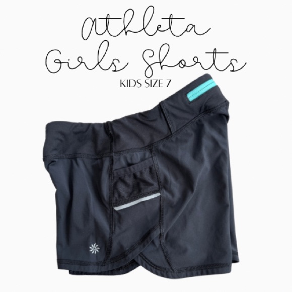 Athleta Girl Black Workout Shorts Size 7 - Picture 1 of 4